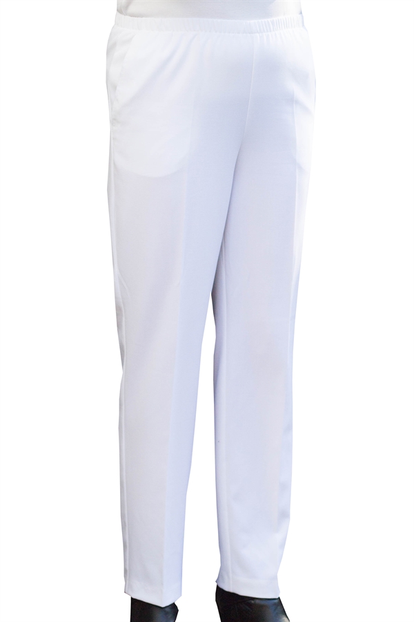 bred prinsesse strategi Brandtex bukser m elastik i taljen i hvid - Model Sofie