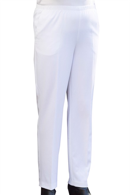 Brandtex bukser med elastik i taljen i hvid - Model Sofie