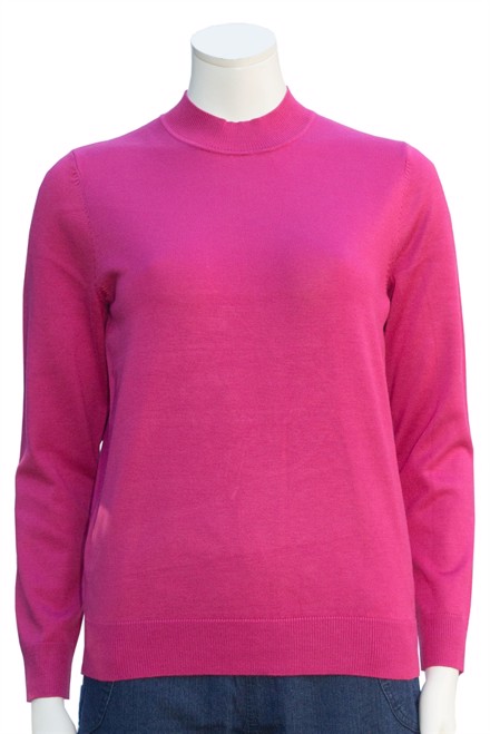 Strik fra Brandtex med turtle neck - cerise