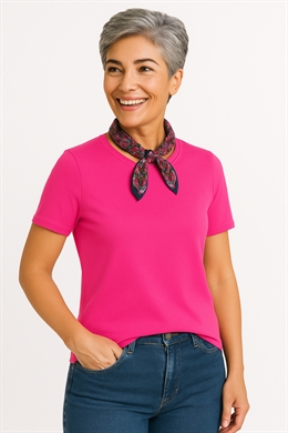  Veti Pink ensfarvet t-shirt  - KØB 3 VETI T-SHIRTS. BLAND FARVERNE. BETALT KUN 250 I ALT
