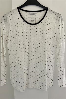 Hvid bluse med sorte prikker fra Damella
