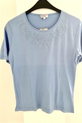 Flot ensfarvet blå t-shirt fra Reflect Collection - kun str. S/M