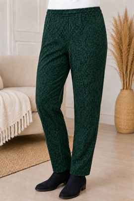 Lune Carla Leggings til damer i grøn meleret blødt stof med stræk.