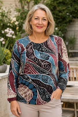 Gabrielle K Langærmet bluse i blå farver