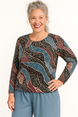 Gabrielle K Langærmet bluse i blå farver