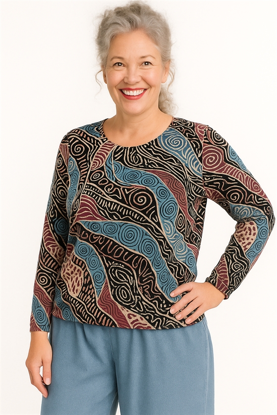 Gabrielle K Langærmet bluse i blå farver