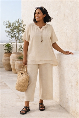 "Hørlook" sæt damer i rådhvid med viddebukser