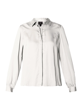 Selskabsskjorte i hvid satinlook fra Brandtex til damer