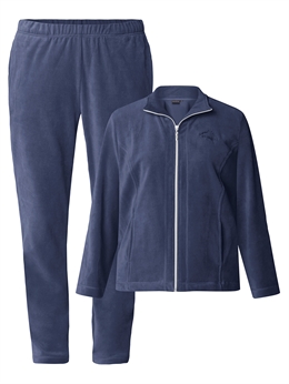Hjemmedragt /Loungewear / hyggetøj i blå velour fra Brandtex til damer str. s