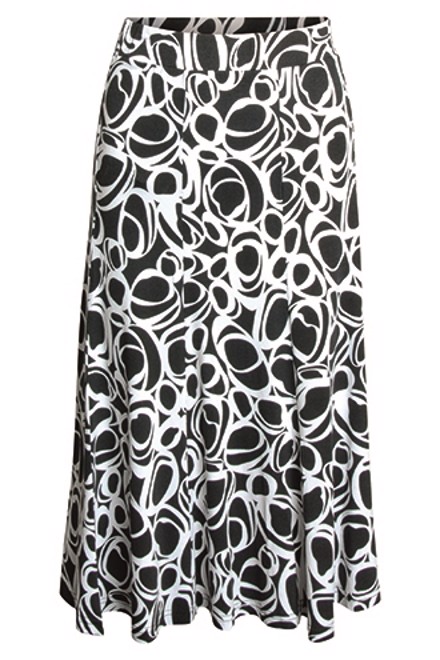  Signature nederdel i lækker jersey med sort og hvidt grafisk mønster