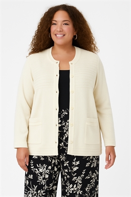Klassisk cardigan fra Capers i offwhite