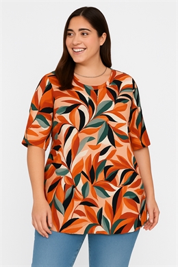 Lea H Tunika Tshirt til store piger i gyldne farver