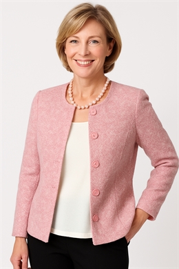 Facon syet jakke i "chanel look" rosa