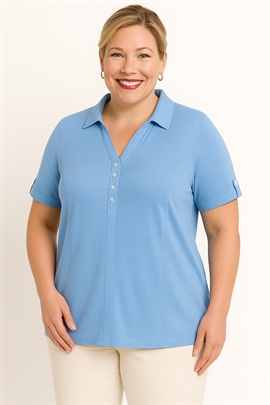 Signature polo i lyseblå