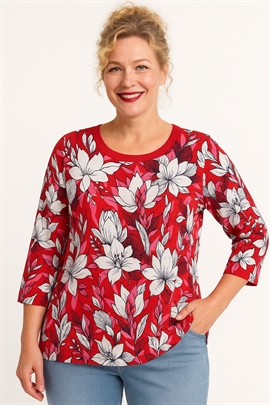 Signature t-shirt med hvide blomster