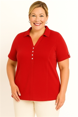 Rød lækker damepolo fra Signature