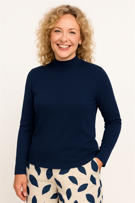 Sunday Turtleneck til damer i blå strik