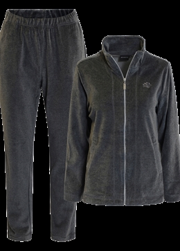 Lækker koksgrå hjemmedragt / veloursæt / loungewear sæt fra Brandtex til damer