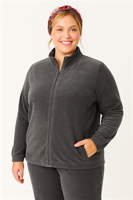 Lækker koksgrå hjemmedragt / veloursæt / loungewear sæt fra Brandtex til damer