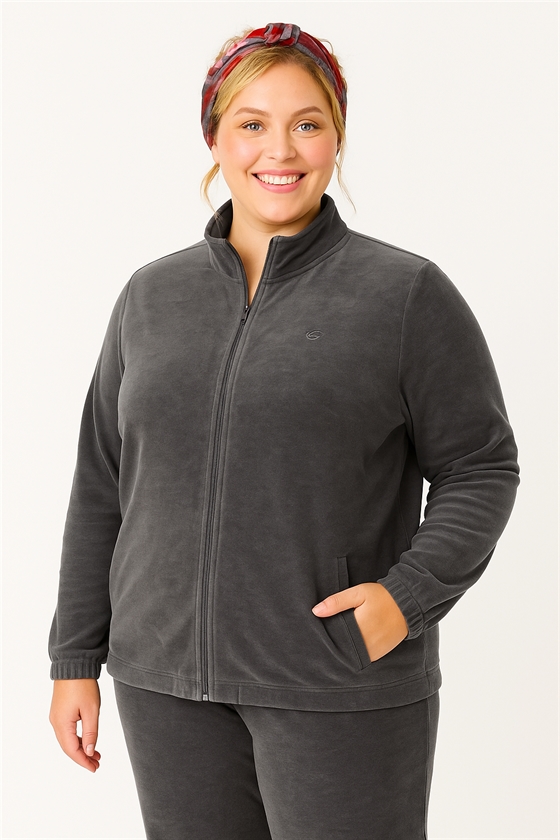 Lækker koksgrå hjemmedragt / veloursæt / loungewear sæt fra Brandtex til damer