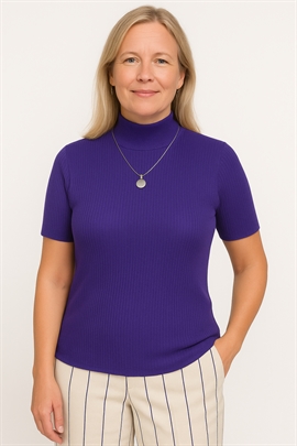 Signature turtle i ribstrik - lilla