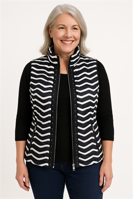 Micha vest i Zebra farvet vatteret vest 