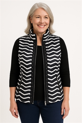 Micha vest i Zebra farvet vatteret vest 