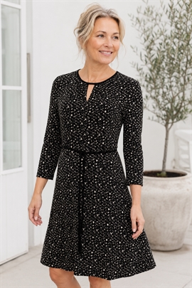 Kjole fra Mongul i sort og hvid - Black apple