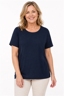 Marine farvet t-shirt fra Signature - kun str. 3XL