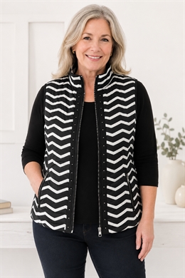 Micha vest i Zebra farvet vatteret vest 