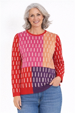 Micha strik flotte røde, rosa og lilla farver til damer