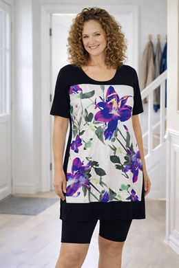 Signature tunika / kjole med lilla blomst