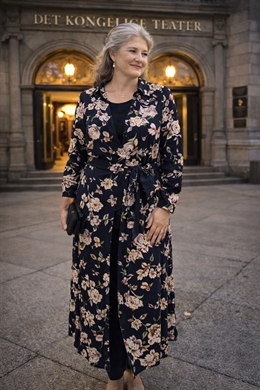 Kjojeskjorte med marine bund