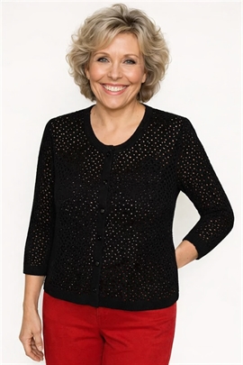 Bolero i sort fra Skovhuus med hulmønster