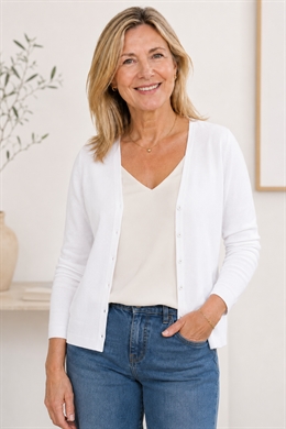 Fin tynd cardigan med V-åbning og knapper