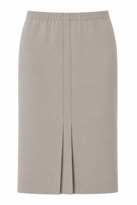 Flot beige nederdel fra Lady G med flot syning foran - kun str. 34