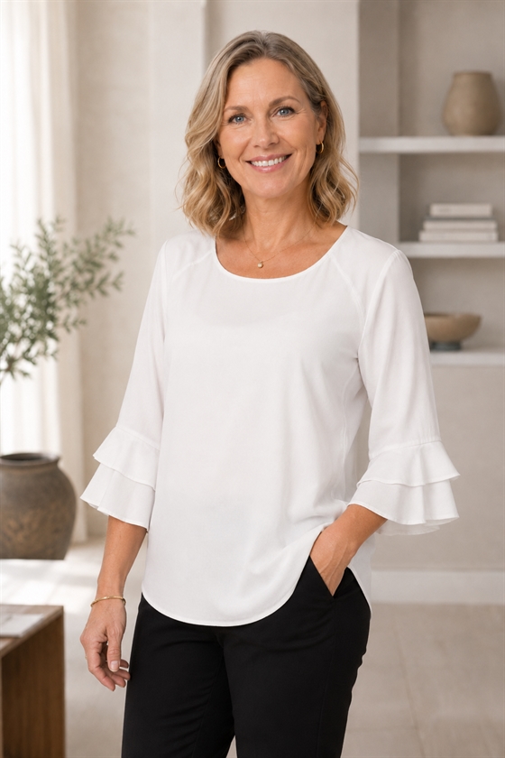 Hvid skjortebluse fra J. D. Joseph