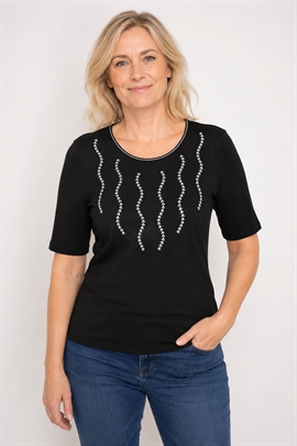 Signature t-shirts med hvidt broderi 