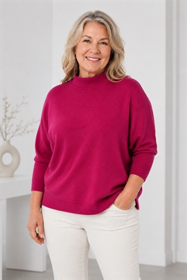 Lækker pink turtleneck strik fra Signature - kun i str. 3XL