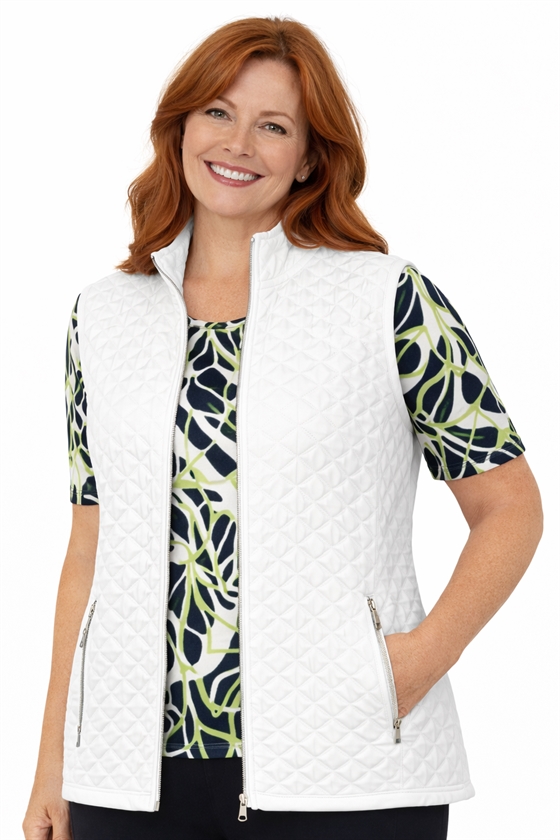 Quiltet damevest i offwhite fra Brandtex i blødt stof