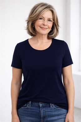 Veti Marine ensfarvet t-shirt - KØB 3 VETI T-SHIRTS. BLAND FARVERNE. BETALT KUN 250 I ALT