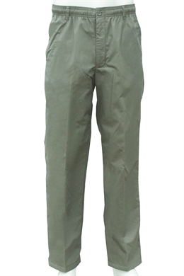 Carabou herre bukser med elastik i taljen og lynlås i foret grøn vintermodel . Perfekt til den modne mand 