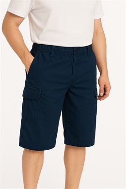 Marine cargo shorts fra Roberto med elastik i taljen