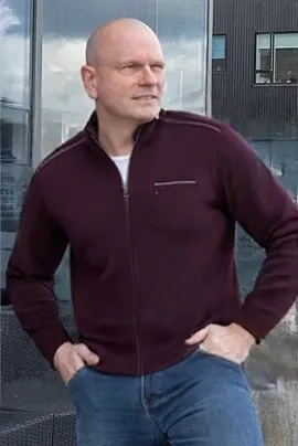 Roberto rødmelleret sweatshirt mænd med lynlås i hals