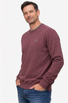 Preend sweatshirt i bordeux m lange ærmer og rund hals