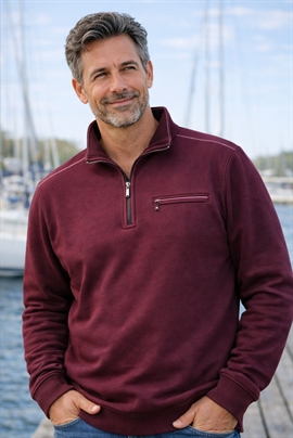 Roberto rødmelleret sweatshirt mænd med lynlås i hals