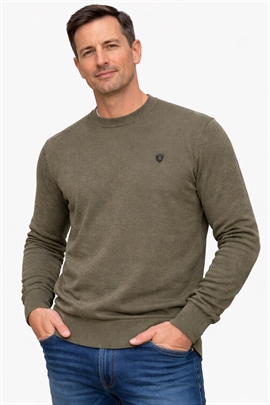 Preend sweatshirt i grøn m lange ærmer og rund hals