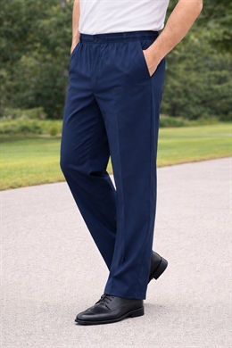 JENS - Helårs Marine herrebuks med elastik i taljen  og lynlås 