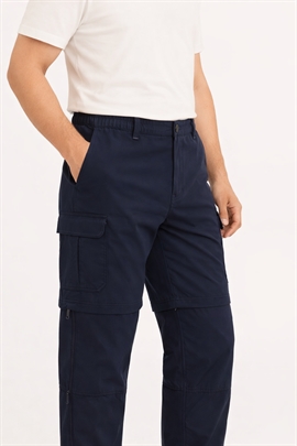 Marine cargo bukser med zip off fra Roberto med elastik i taljen