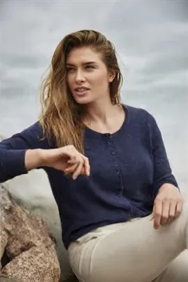 Dejlig marine cardigan fra Soyaconcept - kun str. S